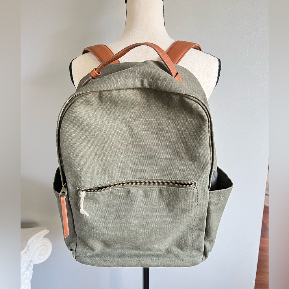 Universal Thread Unisex Green Canvas Backpack Veg… - image 5